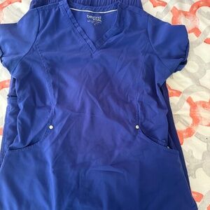 Electric blue/purple pre owned scrubs size small